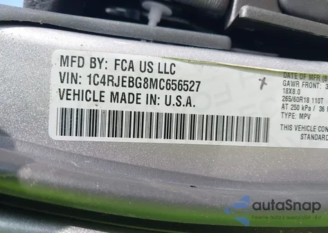 2021 Jeep Grand Cherokee Limited 4X2 from USA, damaged, VIN 1C4RJEBG8MC656527